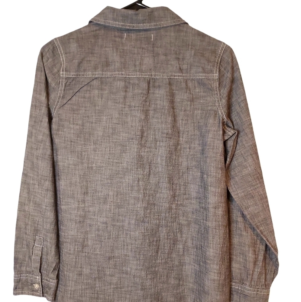 Old Navy Black Cotton twill Casual L/S Button Down Shirt Top sz S - Picture 3 of 4